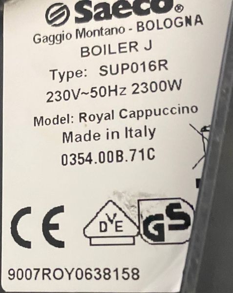 Кофемашина Saeco Royal SUP016R 2300W sn 9007ROY0638158 000047551 фото