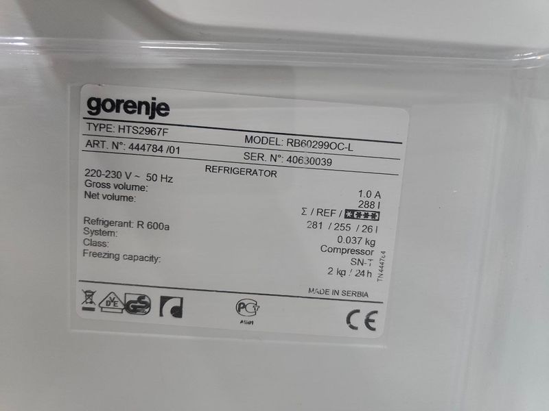 Холодильник однокамерный Gorenje RB60299OC L 281л sn 40630039 n690 000053470 фото