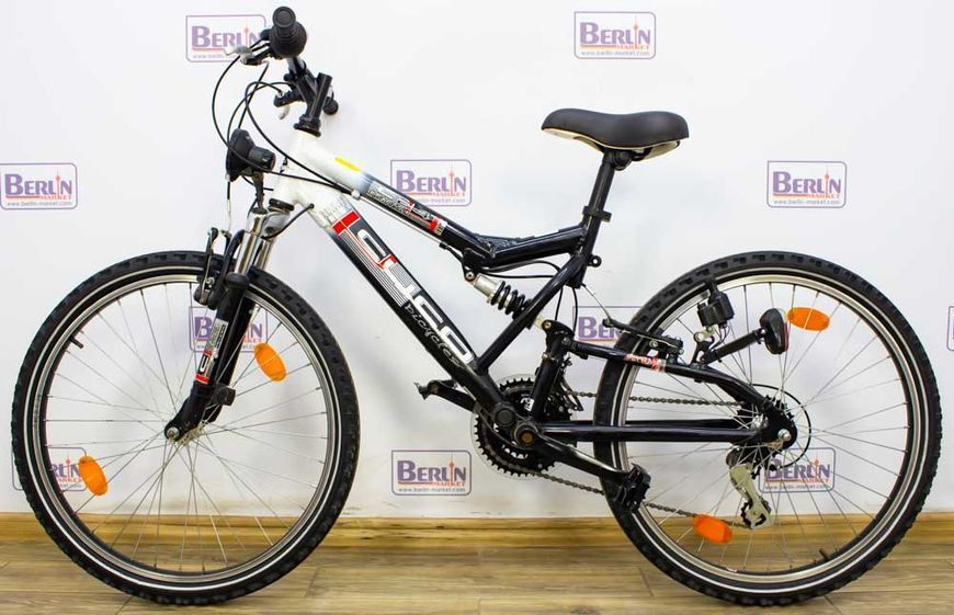 Велосипед 24 Cyco Mountain c-24 двопідвіс чорно-білий алюміній 000010552 фото