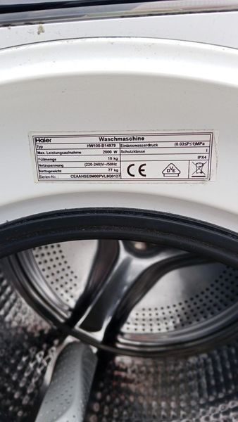 Пральна машина Haier HW100-B14979 2000W 10kg sn CEAAHSE0M00PVL8Q0127 000052193 фото