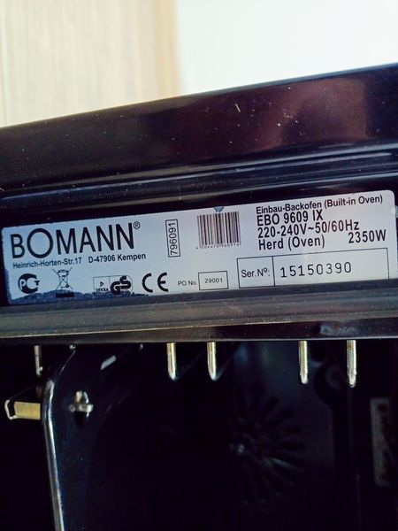 Електродуховка Bomann EBO 9609 IX 2350w sn 15150390 000040650 фото