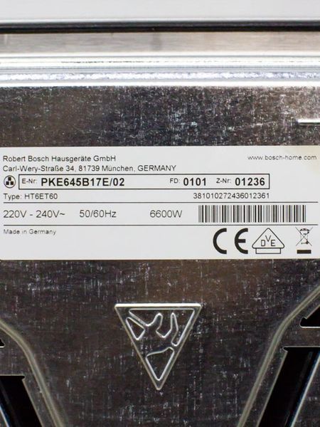 Варильна поверхня Bosch PKE645B17E 02 6600w стік LPNHK066613006 242е 000030594 фото