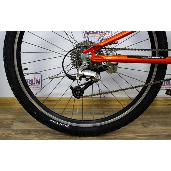 Велосипед 26 Mountec Alu tig downhill двухподвес серооранжевый 000009555 фото