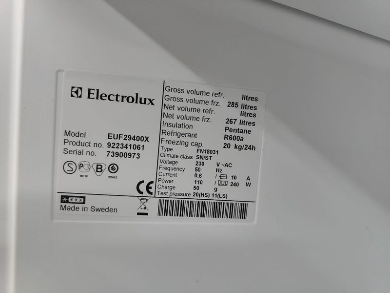 Морозильная камера Electrolux EUF29400X 267л 240W sn 73900973 n604 000052762 фото