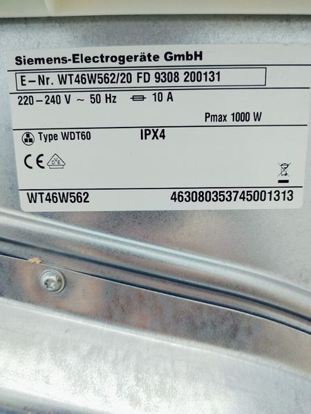 Сушильная машина Siemens IQ700 WT46W562 20 000037401 фото