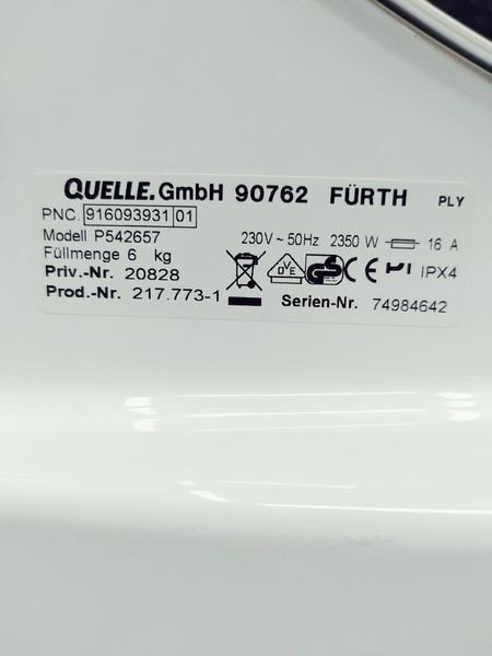 Сушильна машина Privileg TurboDry P542657 2350w 6 кг sn 74984642 000045670 фото