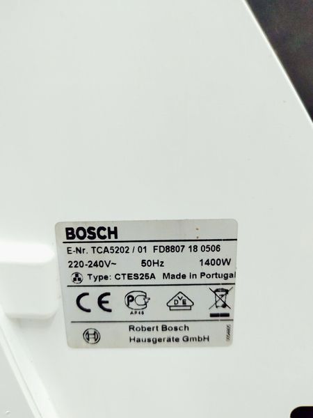 Кавомашина Bosch Benvenuto Classic Piano TCA5202 01 1400w sn 8807 180506 000040478 фото