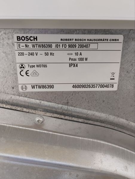 Сушильна машина Bosch WTW86390 sn 4600902635770040778 000047306 фото