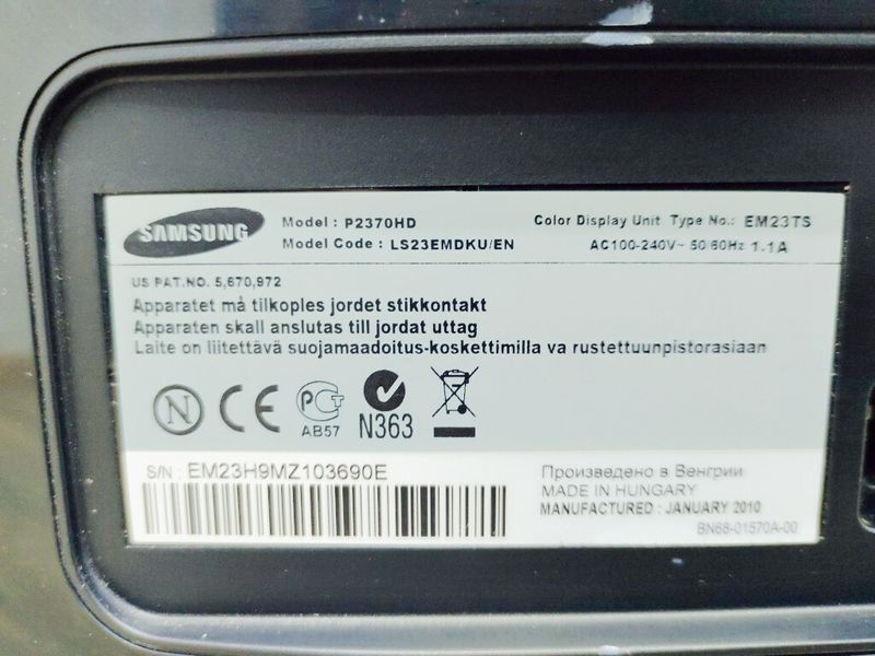 ТБ монітор 2в1 23 Samsung P2370HD Full HD sn EM23H9MZ103690E 000041884 фото