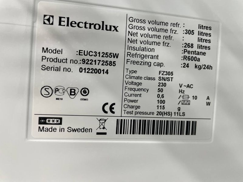 Морозильная камера Electrolux EUC31255W 000045732 фото