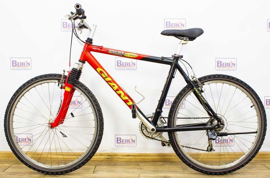 Велосипед 26 Giant Boulder Alu Shock Гірський червоночорний алюміній 000013757 фото
