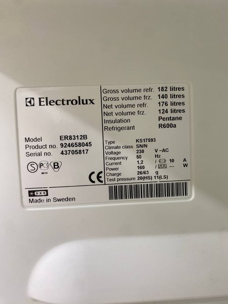 Холодильник двокамерний Electrolux ER8312B 160W 176+124л sn 43705817 n 416 000048801 фото