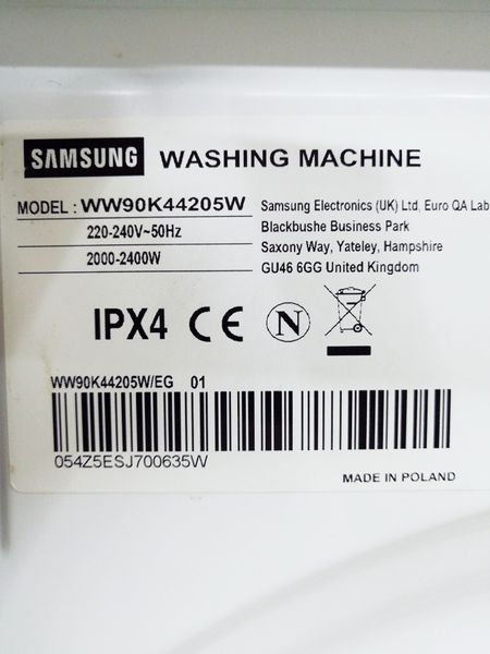 Стиральная машина Samsung WW90K44205W 000031812 фото