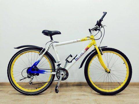 Велосипед 26 Biria XX 300 гірський біло жовтий алюм 000038576 фото