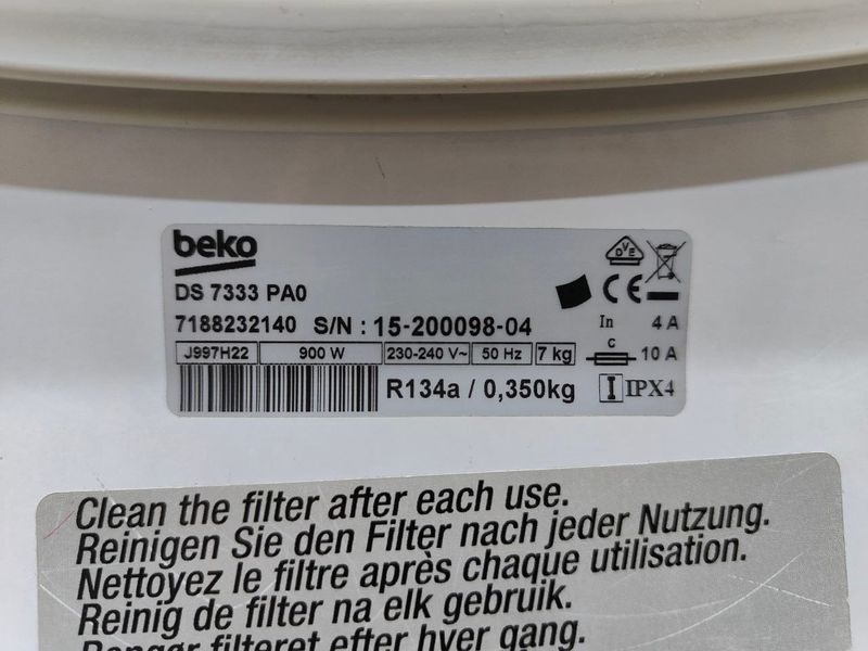 Сушильна машина Beko DS 7333 PA0 900W 7 кг sn 7188232140 000052253 фото