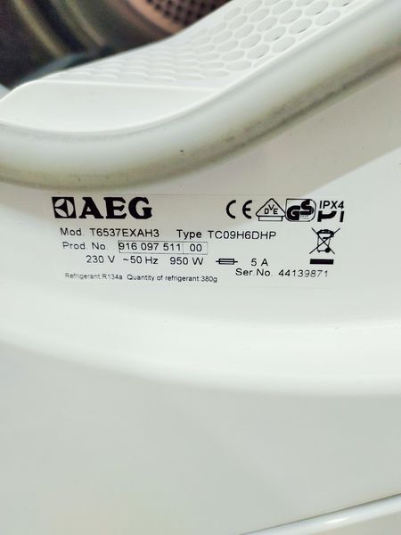 Сушильна машина AEG Protex T6537EXAH3 950w 7кг sn 44139871 000044794 фото