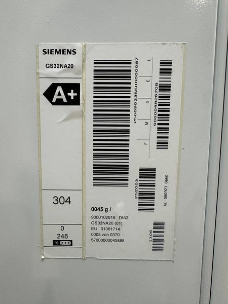 Морозильная камера Siemens GS32NA2002 90W 248 л sn 860900008 n733 000054866 фото