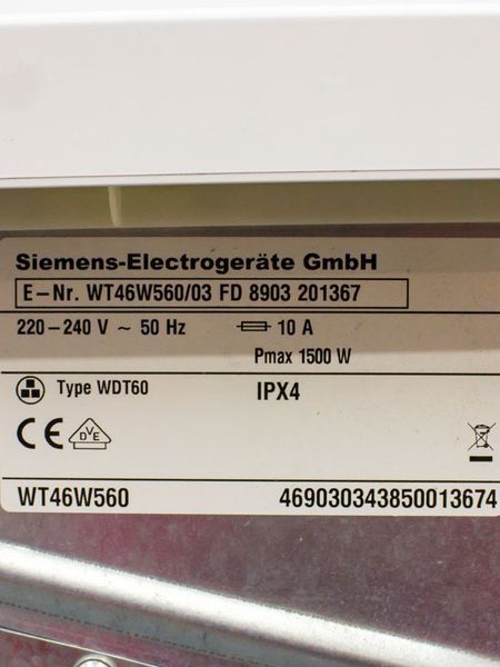 Сушильная машина Siemens WT46W560 03 000034625 фото