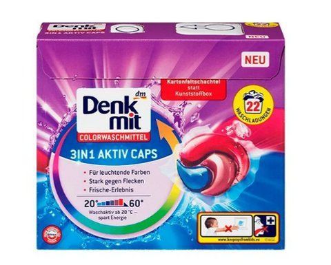 Капсулы для стирки DenkMit Color 3in1 22шт 000054040 фото