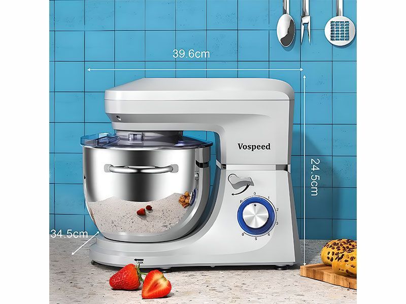 Міксер планетарний тістоміс Vospeed SM 1507X 1500w 7л Silver 000040728 фото