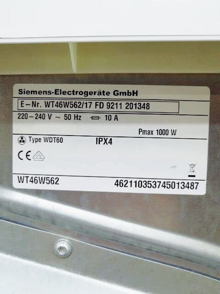 Сушильная машина Siemens IQ700 WT46W562 17 000034623 фото