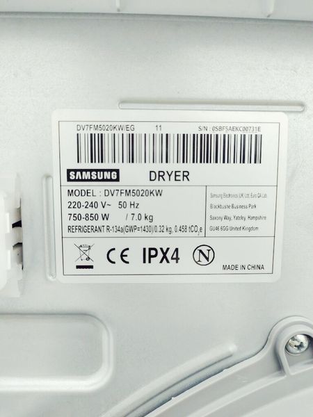 Сушильна машина Samsung DV7FM5020KW 850w 7 кг sn 0SBF5AEKC00731E 000037674 фото