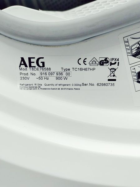 Сушильная машина AEG 8000 Series T8DE76588 000041980 фото