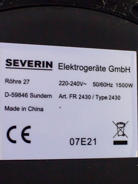 Мультипіч Severin FR 2430 1500w стік LPNHE604515804 146е 000033042 фото