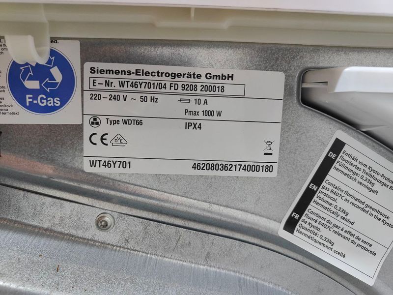 Сушильна машина Siemens IQ 800 WT46Y701 04 8 кг 1000W sn 9208 200018 000052360 фото