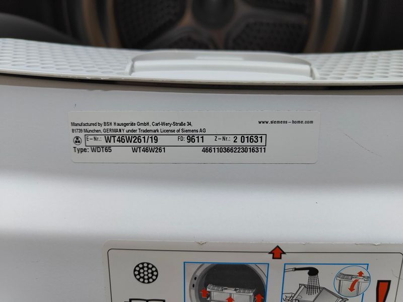 Сушильная машина Siemens iQ700 WT46W261 19 1000W 8кг sn 9611201631 000053839 фото