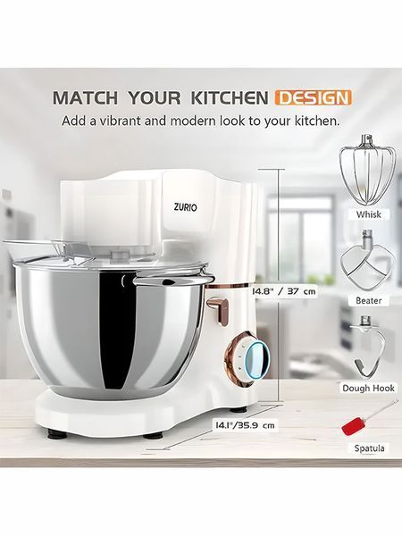 Міксер планетарний тістоміс Zurio SM 1550X 1500w 8л White 000041116 фото