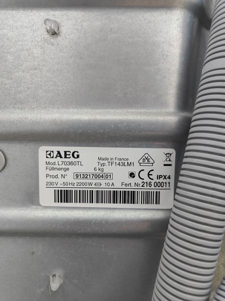 Стиральная машина вертикальная AEG L70360TL 2200W 6кг sn 21600011 000051156 фото