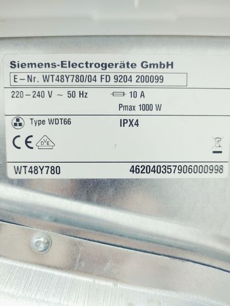 Сушильна машина Siemens IQ890 WT48Y780 1000w 7 кг sn 9204 200099 000045664 фото