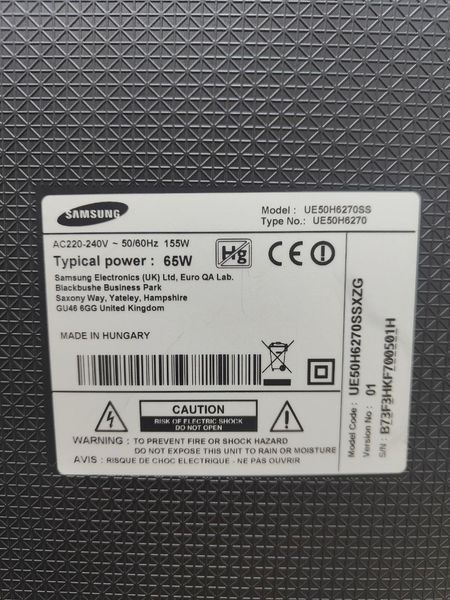 Телевизор 50 Samsung UE50H6270SS LED Full HD Smart TV 55w sn B73F3HKF700501H 000051455 фото