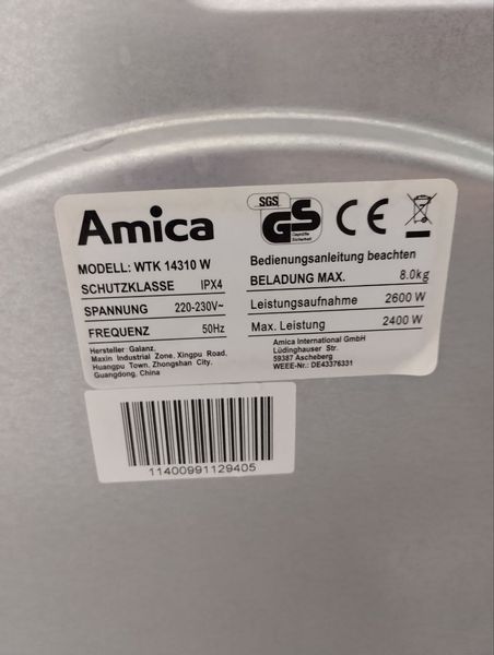 Сушильна машина Amica WTK14310W sn DE43376331 000047300 фото