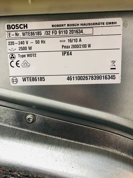Сушильна машина Bosch Maxx7 WTE86185 32 2800w 7кг sn 9110 201634 000043937 фото
