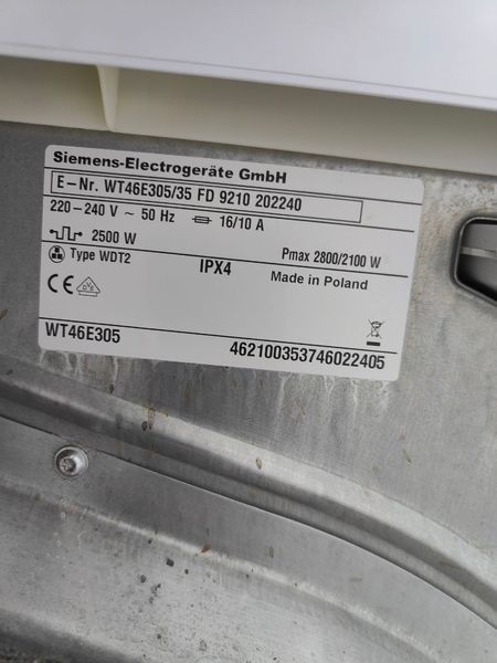 Сушильна машина Siemens WT46E305 2500W 7кг sn 9210202240 000050717 фото