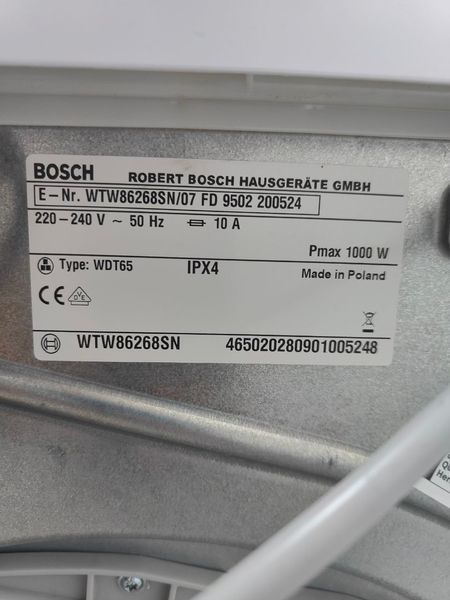 Сушильная машина Bosch Serie4 WTW86268SN 07 1000W 8кг sn 9502200524 n571 000051875 фото