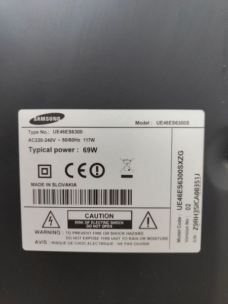 Телевизор Samsung UE46ES6300 69W sn Z9RH3SLCA00351J 000051457 фото