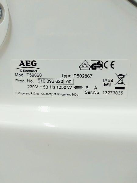 Сушильна машина AEG T59860 1050w 7кг sn 13273035 000044786 фото