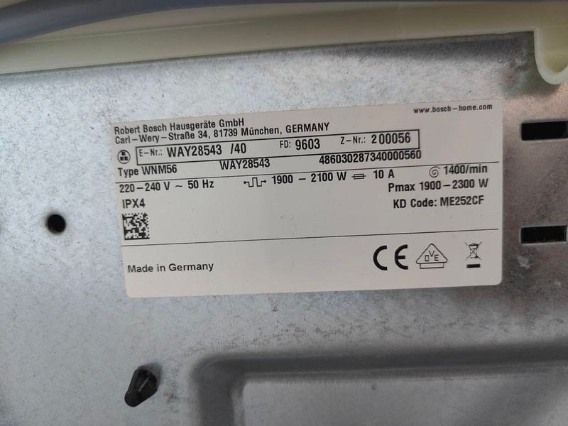 Пральна машина Bosch HomeProfessional WAY28543 2300W 8kg sn 00056 000051957 фото