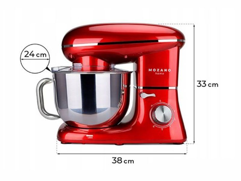 Міксер планетарний тістоміс Mozano AGD ROB 01 2300w Red 000041188 фото