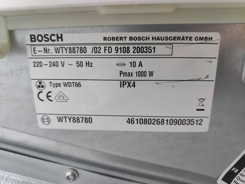 Сушильная машина Bosch HomeProfessional WTY88780 02 1000W 8кг sn 9108200351 000053645 фото