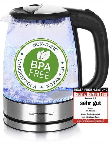 Чайник стеклянный Emerio WK-119988 Glas Wasserkocher 000027625 фото
