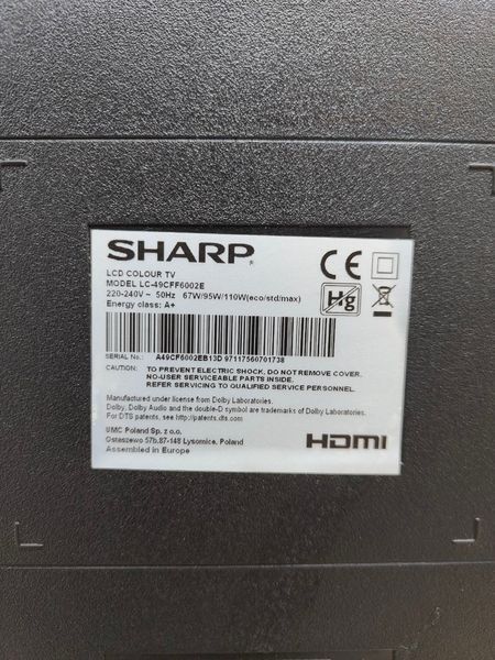 Телевизор 49 Sharp LC49CFF6002E LED Full HD Smart TV 110w sn A49CF6002EB13D97117560701738 000051460 фото