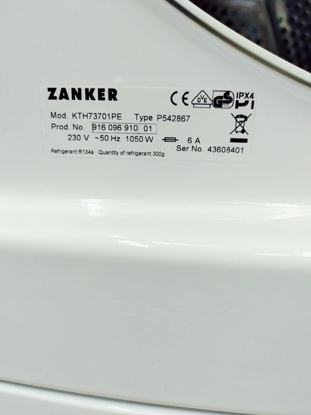 Сушильна машина Zanker KTH73701PE 7 кг 1050w sn 43608401 000037214 фото