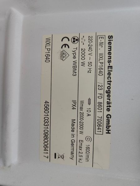 Пральна машина SIEMENS WXLP1640 2300W 6кг sn 8601700641 000051161 фото