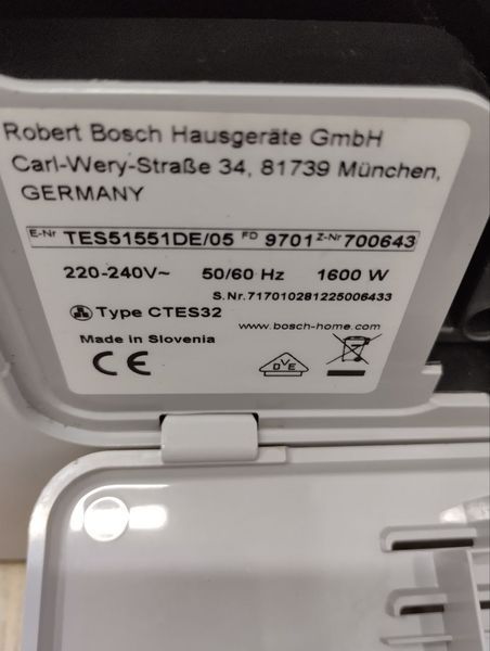 Кавомашина Bosch Vero latte 1600W sn 717010281225006433 000046673 фото
