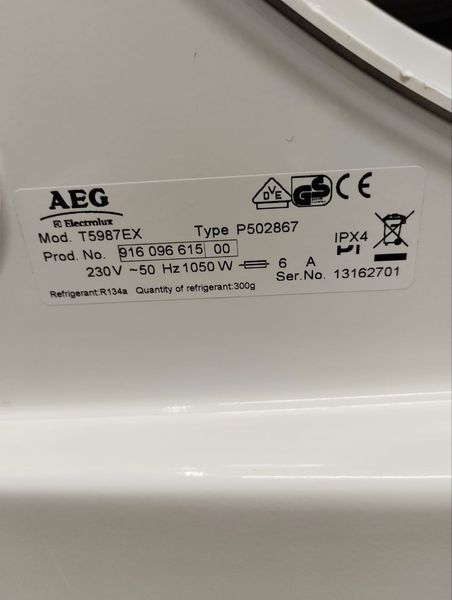 Сушильна машина AEG T5987EX 1050W 7 кгsn 13162701 000047679 фото