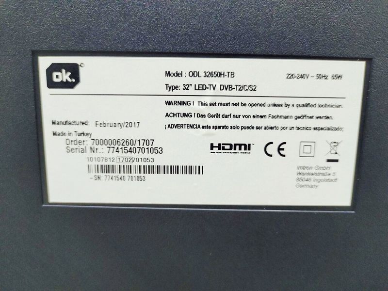 Телевизор 32 OK ODL 32650H LED HD 000041877 фото